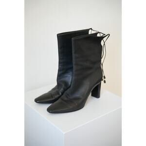 The Row Black Leather Boots Size 37.5 US 7.5